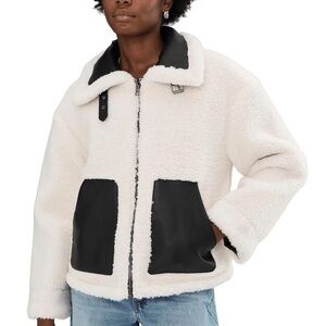 Levi’s Shorty Reversible Sherpa Faux Leather Jacket – Black / Cream